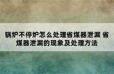 锅炉不停炉怎么处理省煤器泄漏 省煤器泄漏的现象及处理方法